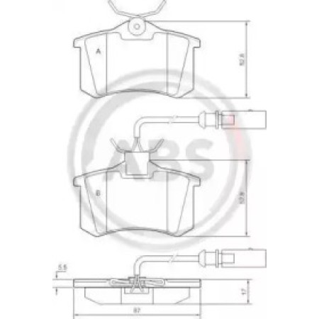 Задние тормозные колодки A.B.S. для Volkswagen Sharan, Ford Galaxy, Seat Alhambra (97-10) (TRW) 37214
