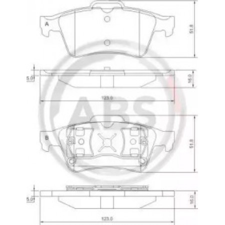 Задні гальмівні колодки A.B.S. для Ford Connect (02-13) 37216