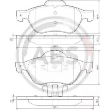 Передні гальмівні колодки A.B.S. для Renault Clio, Laguna, Megane, Scenic, Twingo (03-21) 37217