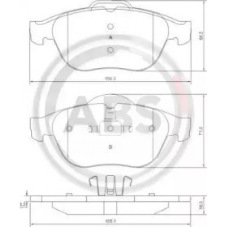 Передние тормозные колодки A.B.S. для Renault Laguna (01-07) (ATE) 37218