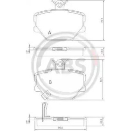 Передние тормозные колодки A.B.S. для Smart City Coupe, Crossblade, Fortwo (98-14) 37220