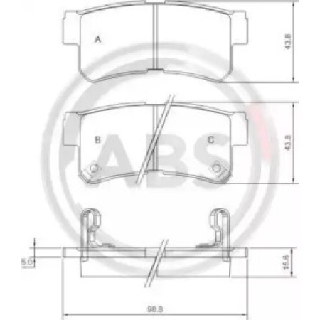 Задние тормозные колодки A.B.S. для Hyundai Santa Fe, Sonata, Tucson, Kia Magentis, Sportage 37252