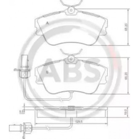 Передние тормозные колодки A.B.S. для Volkswagen Multivan, Transporter, Caravelle, Campmobile (96-03) 37274