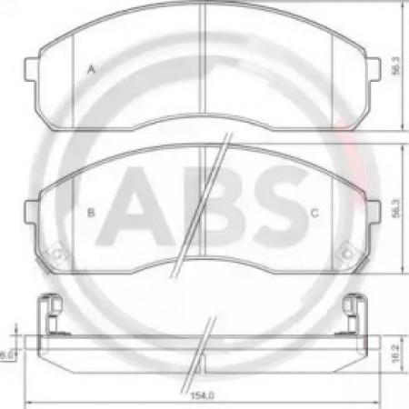 Передні гальмівні колодки A.B.S. для Kia Carnival (95-) 37275