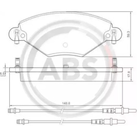 Передні гальмівні колодки A.B.S. для Citroen C5 (01-08) (Bosch) 37277