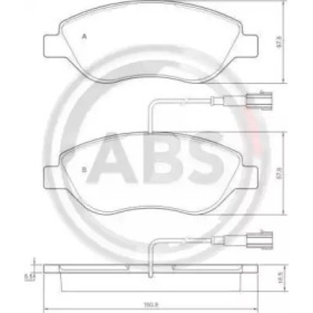 Передні гальмівні колодки A.B.S. для Alfa Romeo Mito, Fiat Bravo, Stilo (01-) 37281