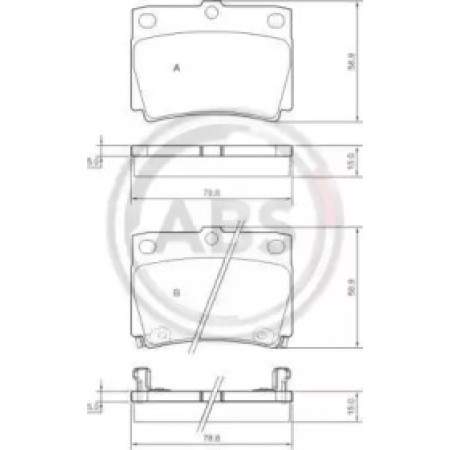 Задні гальмівні колодки A.B.S. для Mitsubishi Pajero, Pajero Sport (90-15) 37284