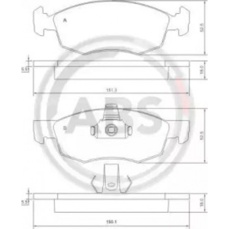 Передні гальмівні колодки A.B.S. для Fiat Doblo (01-05) (ATE) 37286