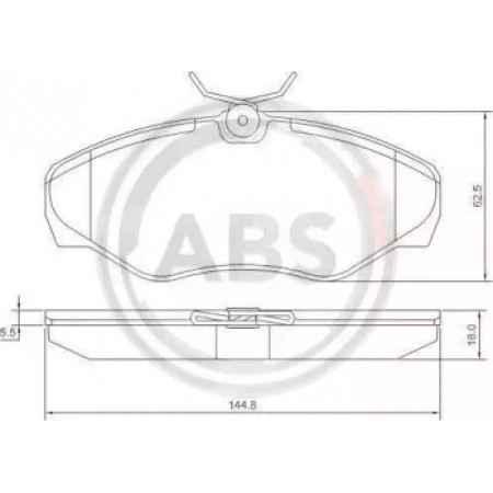 Передні гальмівні колодки A.B.S. для Renault Trafic, Opel Vivaro (01-14) 37287