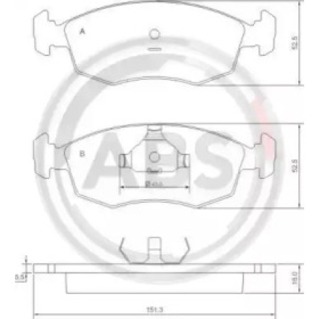 Передні гальмівні колодки A.B.S. для Fiat Linea, Punto (99-21) 37292