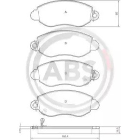 Передние тормозные колодки A.B.S. для Ford Transit V184 (00-06) (RWD) 37294