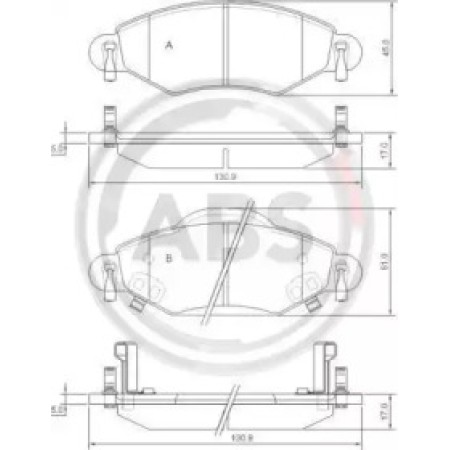 Передние тормозные колодки A.B.S. для Toyota Yaris (01-05) 37309