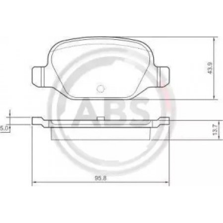 Задние тормозные колодки A.B.S. для Fiat 500, Punto (99-21) 37311