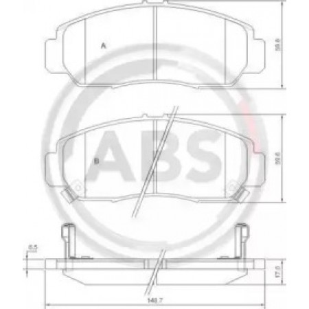 Передні гальмівні колодки A.B.S. для Honda Civic, FR-V, Stream (01-) 37312