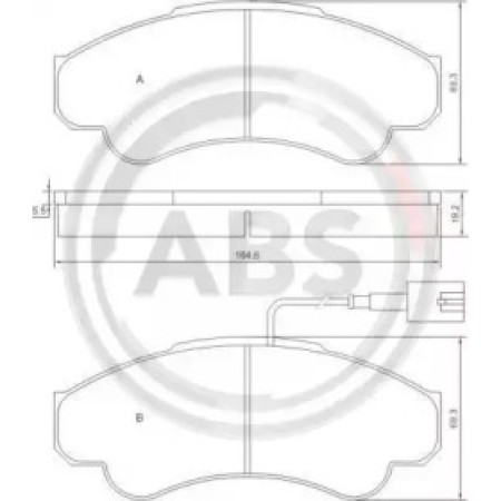 Передні гальмівні колодки A.B.S. для Citroen Jumper, Fiat Ducato, Peugeot Boxer (02-06) (1.8t) 37332