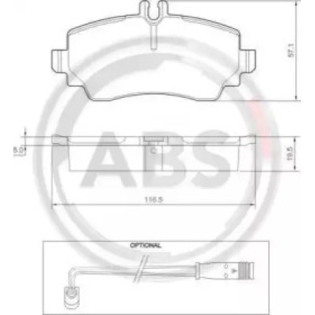 Передні гальмівні колодки A.B.S. для Mercedes W414 (01-05) 37336