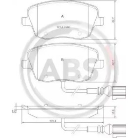 Передние тормозные колодки A.B.S. для VW Polo, Skoda Fabia (01-14) (TRW) 37338