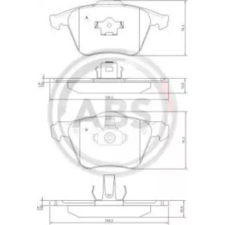 Передні гальмівні колодки A.B.S. для Volvo S60, S80, V70, XC70, XC90 (98-14) 37344