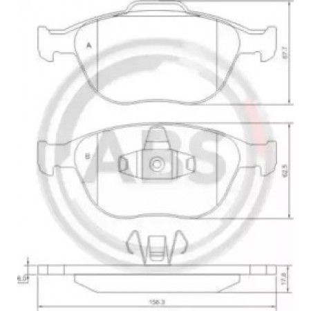 Передні гальмівні колодки A.B.S. для Ford Connect (02-) 37349