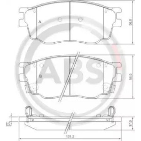 Передні гальмівні колодки A.B.S. для Mazda 6 (02-07) (Sumitomo) 37351