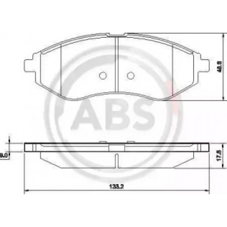 Передние тормозные колодки A.B.S. для Chevrolet Aveo, Kalos (03-21) 37352