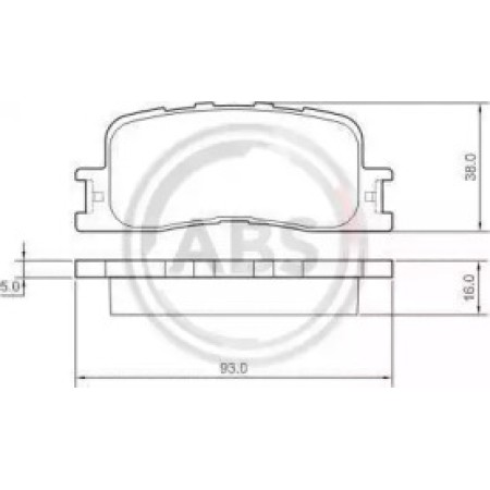 Задние тормозные колодки A.B.S. для Toyota Camry (01-06) (Akebono) (93x38x16) 37355
