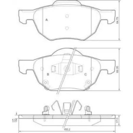 Передні гальмівні колодки A.B.S. для Honda Accord, CR-V (03-08) (Akebono) 37359