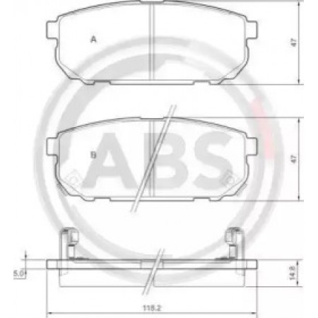 Задние тормозные колодки A.B.S. для Kia Sorento (02-) (Sumitomo) 37362