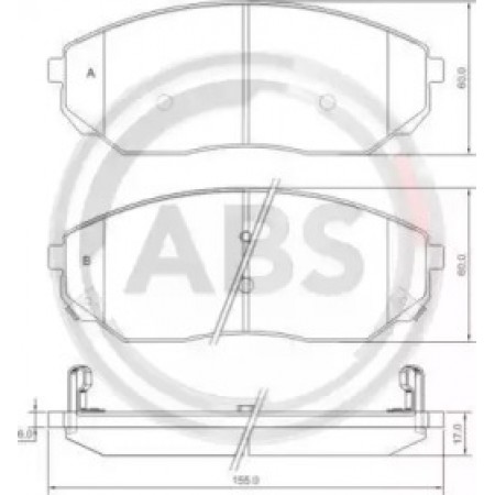Передні гальмівні колодки A.B.S. для Kia Sorento (02-09) (Sumitomo) 37364