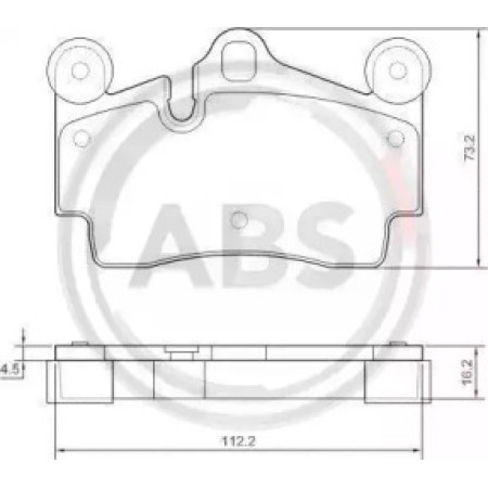 Задні гальмівні колодки A.B.S. для Audi Q7, Volkswagen Touareg, Porsche Cayenne (Brembo) (112.2x73.2x16.2) 37365