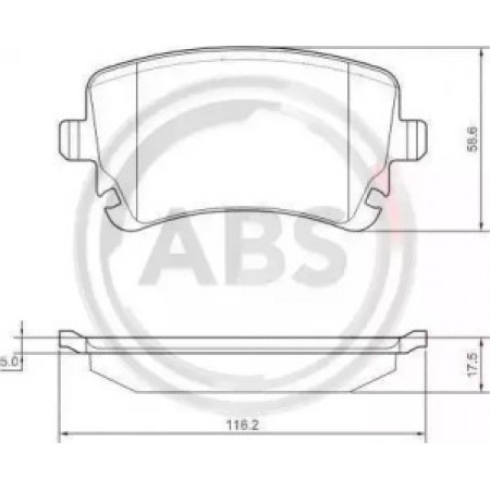 Задние тормозные колодки A.B.S. для Volkswagen T5 (03-) (TRW) 37366