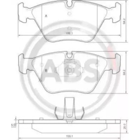 Передні гальмівні колодки A.B.S. для BMW 5 E39 (95-03) 37374