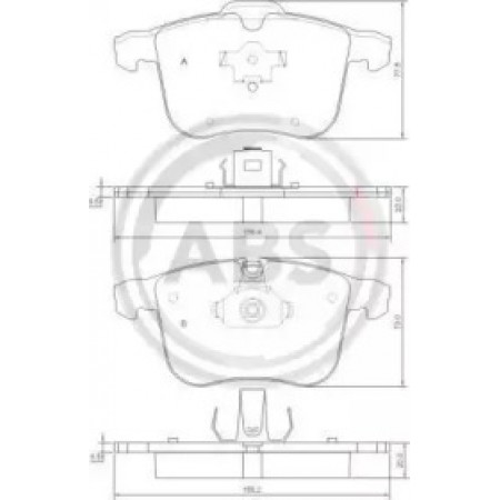 Передні гальмівні колодки A.B.S. для Opel Vectra C (02-08) (ATE) 37389