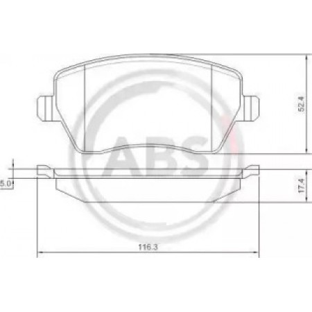 Передні гальмівні колодки A.B.S. для Renault Kangoo, Logan, Dacia Duster (08-) (TRW) 37395