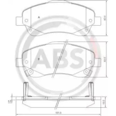 Передние тормозные колодки A.B.S. для Toyota Avensis (00-08) (Bosch) 37400