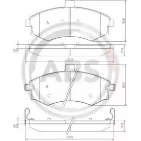 Передние тормозные колодки A.B.S. для Hyundai Matrix, Lavita, Elantra, Lantra, Coupe, Kia Cerato (98-10) 37403