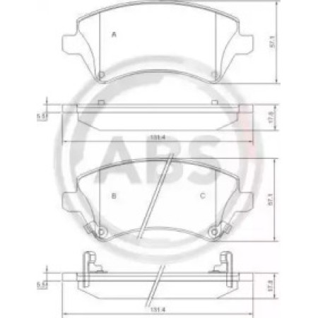 Передние тормозные колодки A.B.S. для Toyota Corolla (04-13) 37405