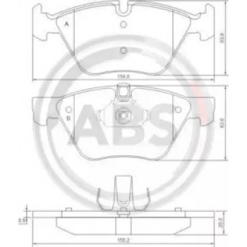 Тормозные колодки перед. BMW 3(E90)/1(E81) 04-13 (ATE) (154,8x63,6x20) (37409)