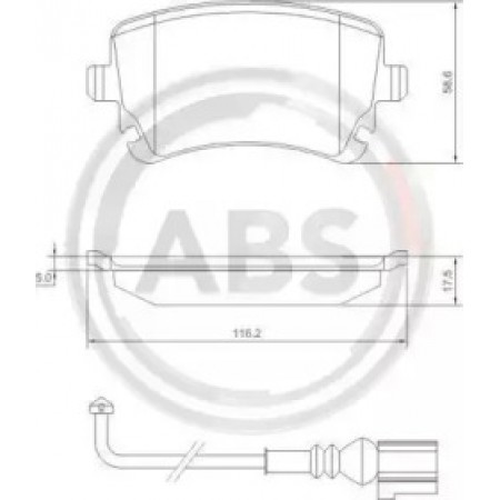 Задние тормозные колодки A.B.S. для Volkswagen Transporter (15-21) 37413
