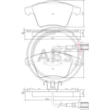 Передние тормозные колодки A.B.S. для Volkswagen Touareg, Transporter (03-15) 37415