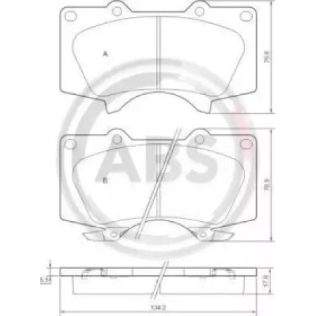 Передние тормозные колодки A.B.S. для Toyota Land Cruiser, Hilux VII, Lexus GX, Mitsubishi Pajero (01-15) (Sumitomo) 37420