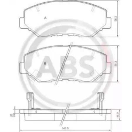 Передние тормозные колодки A.B.S. для Honda Civic, CR-V (05-) 37424