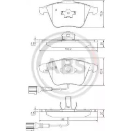 Передние тормозные колодки A.B.S. для Audi A4, A6, A8 (00-) 37426