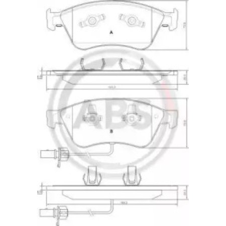 Передні гальмівні колодки A.B.S. для Audi A6, A8 (02-16) 37427