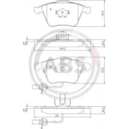 Передние тормозные колодки A.B.S. для Audi A4, A6, A8 (00-) 37428
