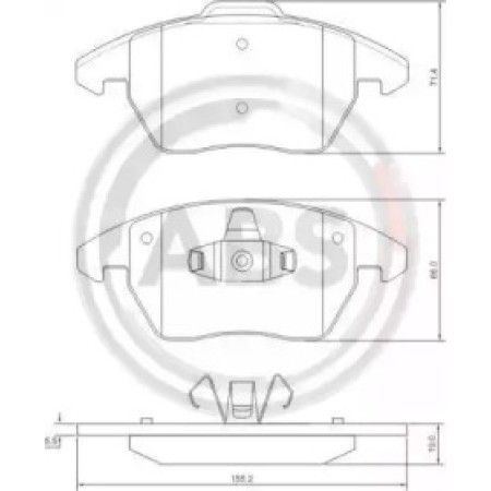 Передні гальмівні колодки A.B.S. для Citroen C4, Peugeot 207, 208, 307, 308, VW Jetta IV (07-13) 37429