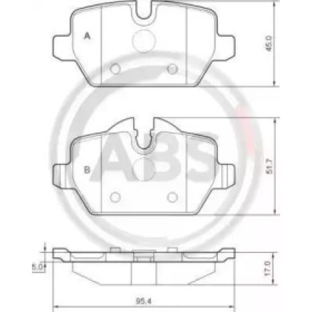 Задні гальмівні колодки A.B.S. для BMW 3 E90, 1 E81 (04-13) (TRW) 37435