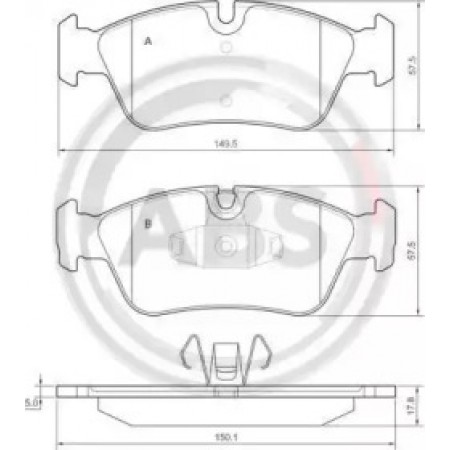Передні гальмівні колодки A.B.S. для BMW E82, E88, E87, E81, E90 (04-) 37436