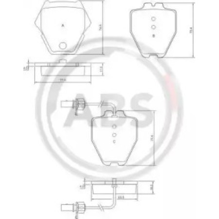 Передние тормозные колодки A.B.S. для VW Phaeton (02-07) (TRW) 37448