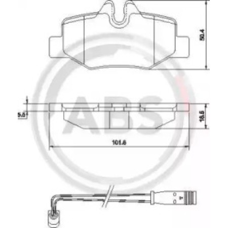 Задні гальмівні колодки A.B.S. для Mercedes Viano W639 (03-21) 37450